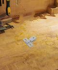 Glass Door Pivot Hinges With Bidirectional Opening And Easy Install Zinc Alloy Clip Hinges In Silver Finish on workbench.
