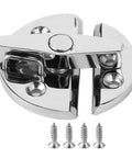 Slick 316 Marine Grade Stainless Steel Twisted Round Catch Latch With Glossy Mirror Polish Finish, showing installation screws.