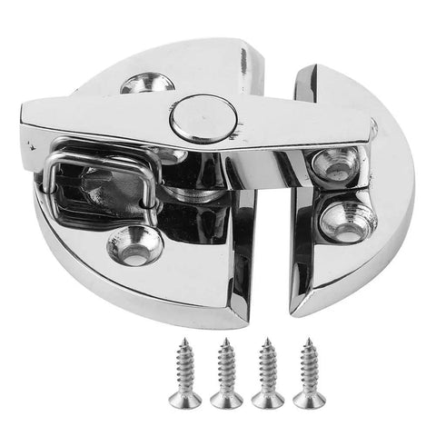 Slick 316 Marine Grade Stainless Steel Twisted Round Catch Latch With Glossy Mirror Polish Finish, showing installation screws.