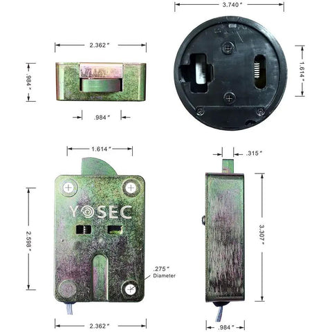 Tough As Nails Electronic Gun Safe Lock With Digital Keypad Time Delay Mode showing dimensions and design for secure heavy duty storage.