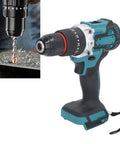 No Fuss 18V Cordless Impact Drill With A Grippy All Metal Keyless Chuck And Hammer Driver Mode Built For Beat Down Construction Sites And Relentless DIY Projects Powers Through Anything in action drilling metal.
