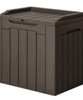31 Gallon Resin Deck Box Waterproof Outdoor Storage For Patio Cushions And Garden Tools Brown Durable Weatherproof Chest