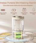 Portable Mini Washing Machine Rechargeable Underwear Cleanser And Makeup Brush Washer Built Different with battery features and design.