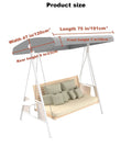 Outdoor Swing Canopy Replacement Cover For 3 Seat Gray Waterproof Swing Covers universal fit porch swing top with dimensions