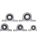 Heavy Duty Rock Solid Zinc Alloy Pillow Block Housing With Smooth Glide Linear Motion Support For Hard Industrial Builds And Easy Pro Weekend Garage Mods, five sizes shown.