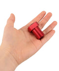Hand holding red 8 Piece Aluminum Alloy Limit Cards For Workbench Non Slip Clamps With Quick Release Design Pro Versatile Positioning Accessories