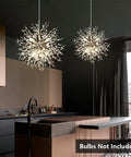 Modern Crystal Chandeliers Dandelion Firework Sputnik Pendant Lighting Eight Light Fixtures in kitchen setting