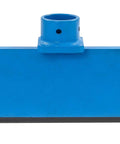 Close-up of a blue 12 Inch Press Brake Attachment For Hydraulic Shop Presses Beefed Up Heavy Duty Metal Bending Tool with 45 steel construction.