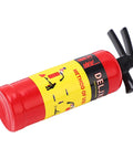 Badass Scale RC Car Mini Fire Extinguisher Decor Gadget With Plug And Play Sticker Mounts Vivid Simulation Detail For Axial SCX10 WPL MN Series Ride Ready Red Upgrade, red prop with yellow label.