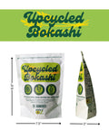 Upcycled Bokashi Compost Starter For Kitchen Bins From 100 Percent Upcycled Grains Dry Bokashi Bran To Totally Speed Up Food And Pet Waste Breakdown With Zero Plastic Packaging Colorado Made, 10 oz bag front and side view