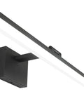 24 Inch LED Modern Matte Black Bathroom Vanity Light Over Mirror Bar With 180 Degree Up Down Adjustment For Shadow Free Grooming Makeup And Shaving Energy Efficient Vanity Lighting Fixture, angled view