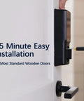 Video Smart Lock All In One Fingerprint Door Lock With Wide Angle Camera And Two Way Video Doorbell Wifi Deadbolt Indoor installation on wooden door