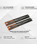 Soft Close Drawer Slides With Buffer Mechanism, Pro Grade Cold Rolled Steel Ball Bearing Glides, 1.77 Inch Wide Replacement Pair