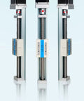 Motorized CNC Linear Guide Module with Ball Screw 400mm Stroke Nema 23 Stepper Driven shown in three angles