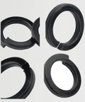 Black Slotted Stainless Steel Spring Lock Washers Anti Loosening Interlock Design Pro Grade Heavy Duty Metric Fasteners close-up view