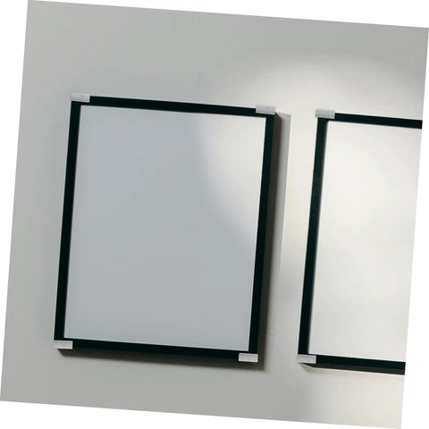 Heavy Duty Ten Piece Stainless Steel Wall Bracket Set With Included Screws For Bulletproof Hanging Of Large Picture Frames Mirrors Canvas Boards And Tile Displays To Level Up Your Space, close-up of mounted frames.