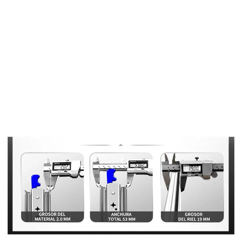 Measurement details of Tough As Nails Heavy Duty Drawer Slides With Secure Clip Lock for Big Loads, showing 53mm width.