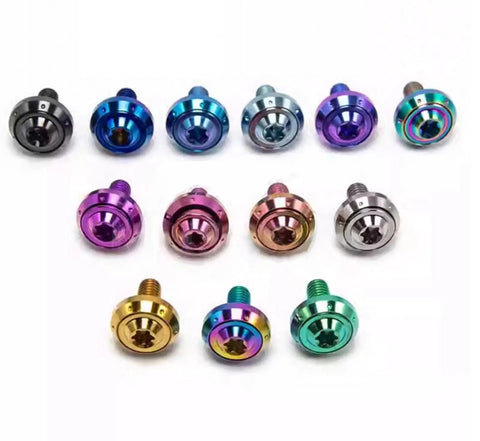 Premium M6 Titanium License Plate Screw Kit With Matching Washers Slick Green Finish Heavy Duty Fasteners For Cars Trucks And Hot Rods Clean Look Straight Forward Install 4 Pack multi-color screws with various finishes