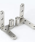 Rock Solid Stainless Steel Rotation Door Hinges Heavy Duty Pivot Adjustment Up Down For Doors And Furniture With Integrated Catch Latch System No Fuss Setup, stainless steel design, close-up view