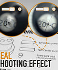Precision Optical Center Punch Kit showing crisp crosshair view through the lens with center punch details and cork pad.