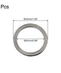 Rock Solid 5 Pack Deep Groove Ball Bearings Double Shielded Chrome Steel 6705 ZZ Size 25 By 32 Millimeter with dimensions marked.