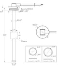 Schematic diagram of Heavy Duty Water Fuel Tank Level Sensor Sender Unit For Trucks Generators And Buses Built Dang Tough With 316 Stainless Steel.