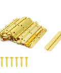 Pro Grade Mini Hinges 24 Pack Golden Finish 2 56 By 0 59 Inch smooth motion hardware with screws for solid wood and metal.