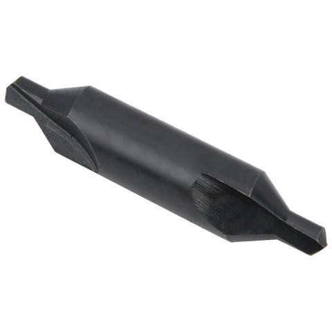2Pcs 6Mm Hss Centering Drill Bits For Precision Milling And Bench Drilling Tasks. Close-up view of a black high speed steel drill bit.