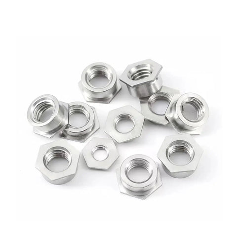 20 Pc 304 Stainless Steel Self Clinching Flush Nuts Assorted Metric Kit M2 M3 M4 M5 Thread Pan Head Inserts on white background.