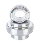 Premium Stainless Steel Spherical Bearing Built Tough With A Tight Grip Set Screw Lock For Effortless Drop In Mounting And Smooth Rolling Performance On Light Industrial Machinery Projects view from the top showcasing dual spherical design.