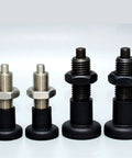 GN613 Index Plunger Screw Lock Spring Return Indexing Pin Hardened Steel precision locking hardware set with varied sizes.