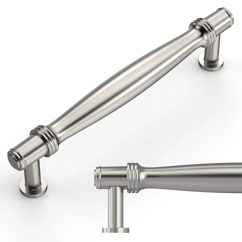 10 Pack Brushed Satin Nickel Cabinet Pulls With 5 Inch Hole Centers For Cabinets Cupboards And Drawers Durable Kitchen Hardware Easy To Install