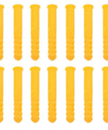 Yellow Plastic Wall Plugs arranged in rows, part of the 200 Piece Set for Hollow Walls Plasterboard Easy Install High Impact Resistance