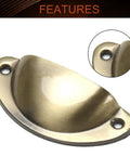 Snag A Win With These Next Level 4 Piece Iron Cup Pulls That Bring Fresh Vintage Shell Energy To Your Kitchen Cabinets Or Dresser Drawers While Delivering Insanely Sturdy Performance And A Sleek Brushed Bronze Look That Makes Your Space Pop. Brushed bronze iron cup pull with smooth finish, showcasing mounting holes.