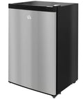 Solid 3 Cubic Foot Compact Upright Freezer With No Fuss Controls And Reversible Door Plays Nice In Tight Apartments Or Busy Kitchens While Keeping Your Frozen Stash Ice Cold In Bright Silver, showing a sleek silver and black design.