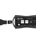 Compact 3 Axis Accelerometer For Vibration And Environmental Monitoring Up To 800 Hz With Temperature Humidity Air Pressure And Light Detection Includes 32 GB SD Card In A Small Pocketable Design For Field Use, front view with SD card