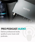 Universal Cardioid Condenser Microphone Packed With MDX-1 2x2 Audio Interface Featuring Quality Studio Headphones And Tabletop Mic Stand For Those Craving Pro Grade Podcast Gear That Slays Streams, showing mic and audio interface.
