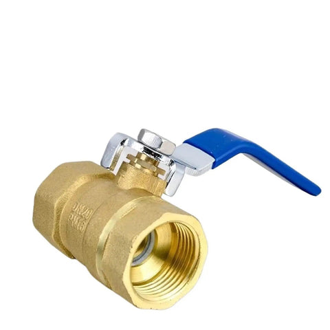 Pro Grade 1 Inch Brass Bsp Thread Ball Valve Equipped With Smooth Acting Lever Handle For Copper Plumbing And Main Water Lines Guaranteed No Mess Leaks Quick Shut Off Tough As Nails Diy Setup Rock Solid Flow Control Tap - Close-up view.