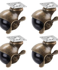 4 Pack Rock Solid Heavy Duty Vintage Brass Universal Casters With Ball Bearing Swivel Rollers Twin Wheel Locking Brakes for office use