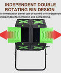Top view of Dual Chamber Compost Tumbler With 360 Degree Rotating Bin 140L Heavy Duty Outdoor Compost Bin showing bin design.