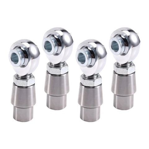 Pro Grade 5/8 Inch 18 Thread Heim Joint Rod End Kit Includes Eight Pieces For Quick Swap And Precision Linkage Work Delivers Smooth Angular Flex And Easy Bolt On Setup For Custom Builds - Silver steel heim joints.