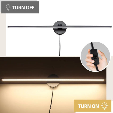 32 Inch Wall Mounted Picture Light For Bathroom And Bedroom Vanity Mirror LED Fixture No Fuss Easy Install Plug In Or Hardwired