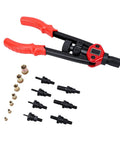 Rivet Nut Tool Kit With Interchangeable Mandrels And Storage Box For Furniture Auto Marine And Industrial Projects Pro Grade And DIY Friendly displayed with accessories