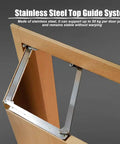 Premium Grade 180 Degree Stainless Steel Folding Door Hinge With Smooth Concealed Pivot For Flush Wall Install And Tight Squeeze Fixer Space Saving Cabinet Hardware Kit, top guide system detail.