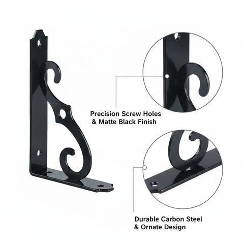 Triangular Carbon Steel Wall Shelf Bracket For Floating Shelves Heavy Duty Industrial Grade Support Matte Black Finish 1 Pack
