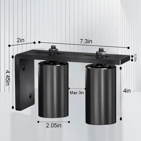Gate Roller Guide 4-Inch Sliding Gate Roller With L-Bracket Universal Adjustable Heavy-Duty Sliding Gate Rollers, front view