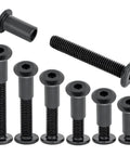 Twenty Five Piece M8x20mm Black Furniture Bolts Cabinet Connector Screws Barrel Nuts Carbon Steel Hardware Kit assortment of screws and barrel nuts.