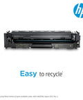 Yellow High-Yield 210X Toner Cartridge That Plays Nice With Color LaserJet Pro 4201 And MFP 4301 Series, front view, recyclable