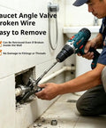 Heavy Hitter Broken Pipe Extractor Tool With Deep Bite Serrations removing broken faucet angle valve in wall.