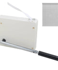 Major Game Changer Roller Blind Cord Winder With Smooth Crank Handle for control of window shade tension, white plastic housing.